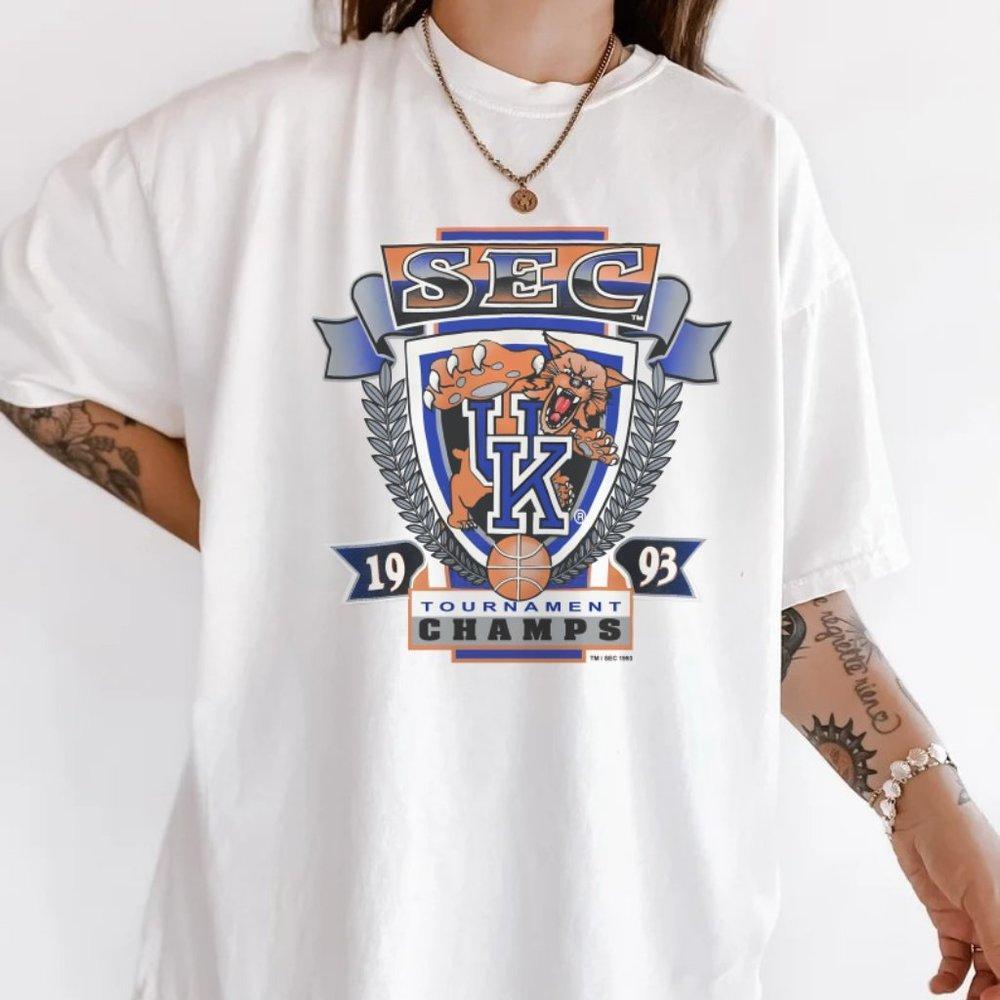 Sec Southeastern Conference Basketball White Tee Kentucky Wildcats Shirt